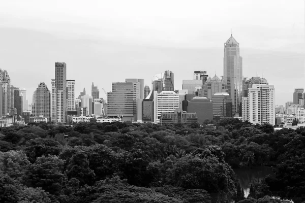 曼谷东方天际线摩天大楼从泰国林立公园的高楼俯瞰 — 图库照片