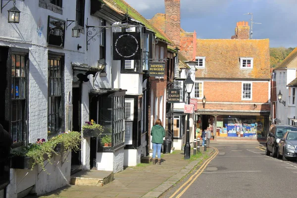 Rye East Sussex Regno Unito 2020 Church Square Area Old — Foto Stock