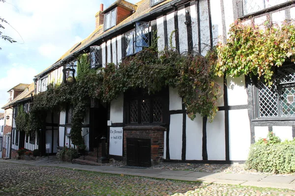 Rye Sussex Est Angleterre Août 2020 Auberge Médiévale Mermaid Inn — Photo