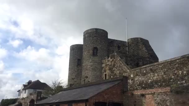Castle Rye East Sussex 2020 14E Eeuwse Ieper Toren Die — Stockvideo