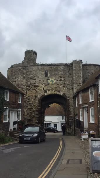 Rye East Sussex Reino Unido Octubre 2020 Entrada Puerta Tierra — Vídeos de Stock