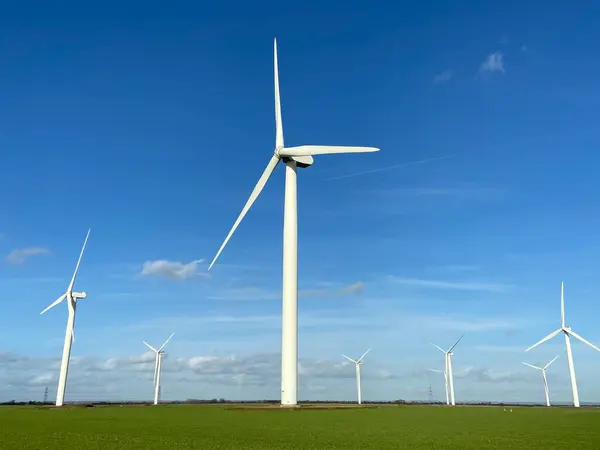 Ανεμογεννήτριες Που Παράγουν Ηλεκτρική Ενέργεια Windmill Wind Power Technology Productions — Φωτογραφία Αρχείου
