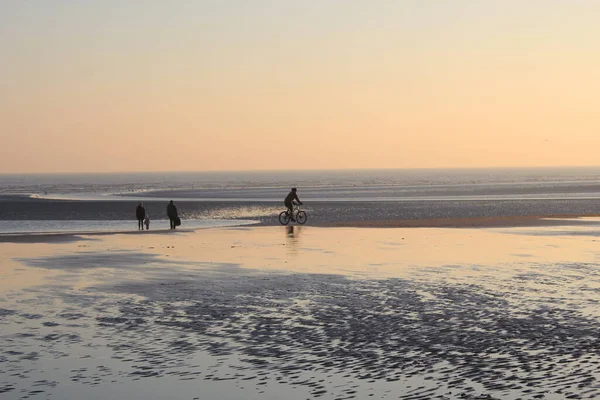 Spiaggia Winchelsea East Sussex Vista Sul Paesaggio Con Bassa Marea — Foto Stock