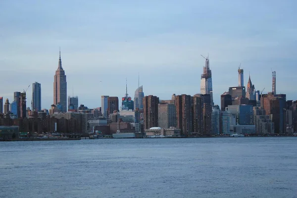 New York Usa 2019 Brooklyn Brug New York Manhattan Wolkenkrabbers — Stockfoto