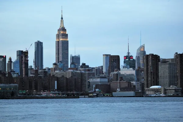 New York Usa 2019 Brooklyn Bron New York Manhattan Skyskrapor — Stockfoto