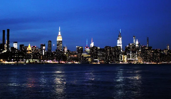 New York Usa 2019 Brooklyn Brug New York Manhattan Wolkenkrabbers — Stockfoto