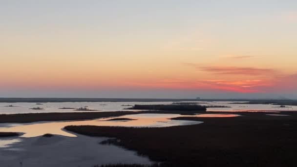 Rye Harbour Winchelsea Beach Landscape View Low Tide Exposing Flat — Stock video