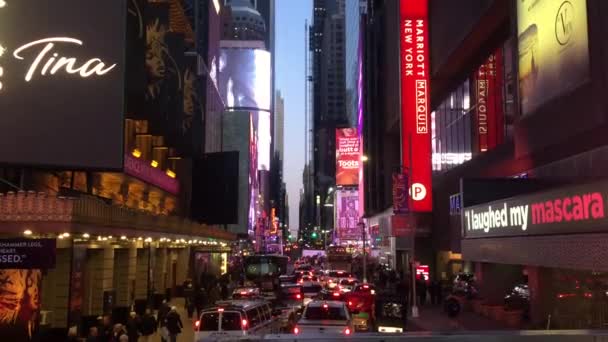 New York 2019 Time Square Area Broadway Area Midtown Manhattan — Stockvideo
