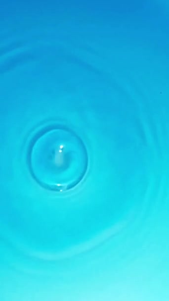 Slow Motion Shot Water Drop Drip Splash Falling Still Water — Stock Video