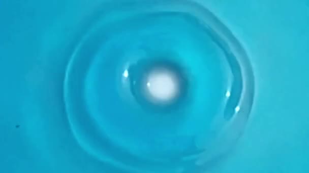 Slow Motion Shot Water Drop Drip Splash Falling Still Water — Stock Video