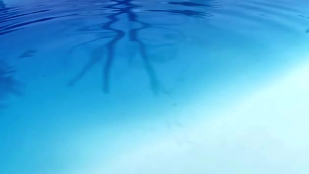 Slow Motion Shot Water Druppel Plons Vallen Stilstand Water Rimpelingen — Stockvideo