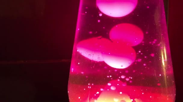 Lava Lampe Nahaufnahme 70Er Jahre Stil Rosa Lava Lampe Flüssigkeit — Stockvideo