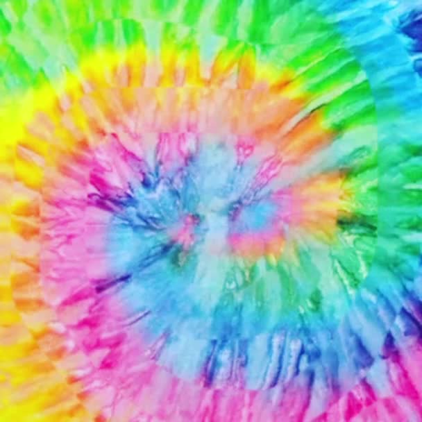 Rainbow Tie Dye Psychedelic Moving Animation Loop Background Tie Dye — Stock Video