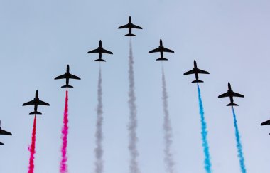 Trooping of the colour Red Arrows flyby 2015
