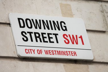 DOWNING STREET, LONDON, UK - MARCH 9TH 2015: Downing Street in Westminster, London onthe 9th March 2014. clipart