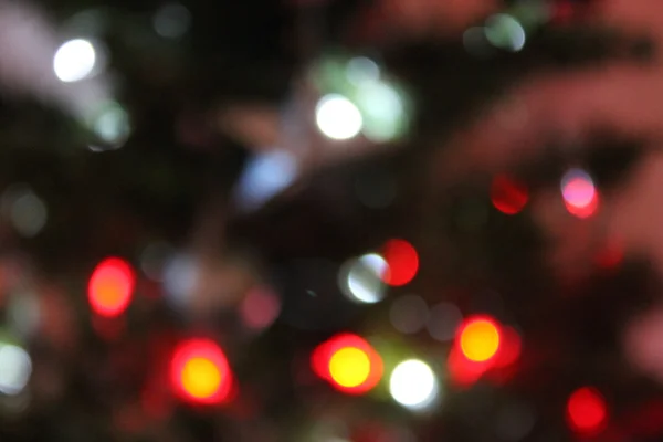 Résumé Bokeh Noël cercles arrière-plan de lumière déconcentrés — Photo