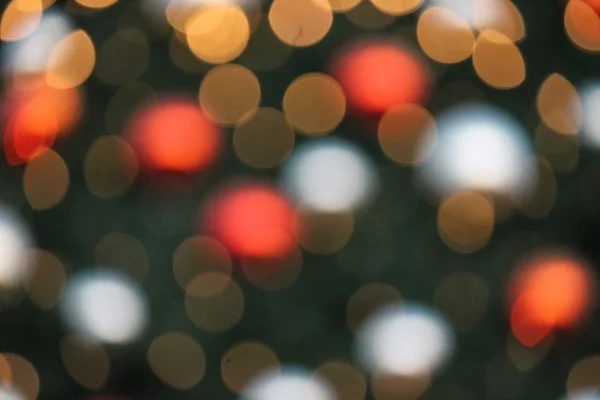 Abstracte Bokeh kerst lichtkringen — Stockfoto