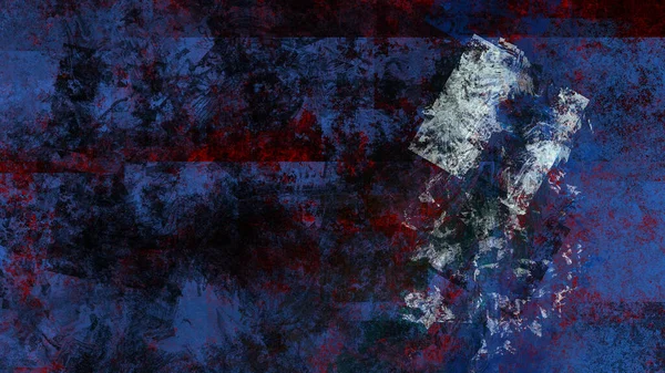 Mavi, kırmızı ve beyaz desenli koyu soyut sanat eserleri serbest ve kare desenli.