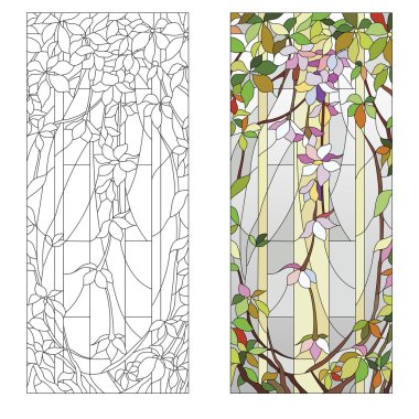 floral stained-glass pattern