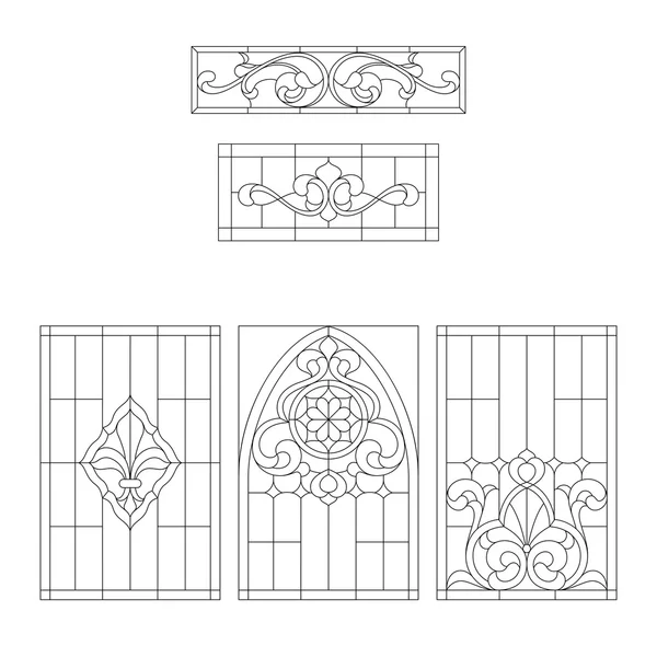 Decorative items for stained glass — Stock Vector
