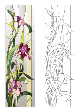 çiçek vitray desenli