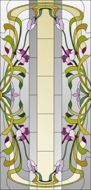çiçek vitray desenli