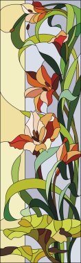 Vitray pencere Kılıç çiçeği ile
