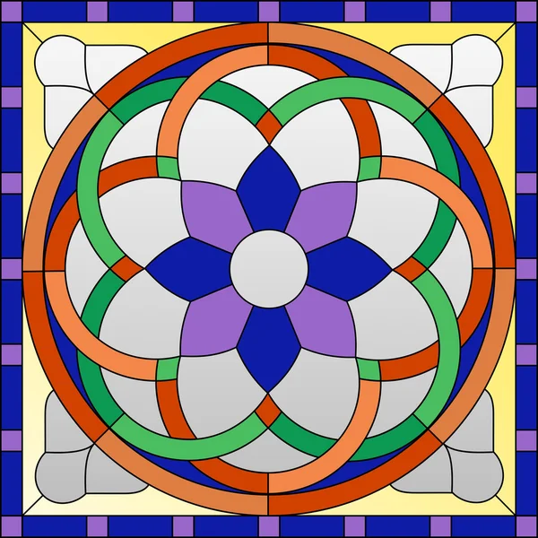Gebrandschilderd glas patroon, gotische ornament — Stockvector