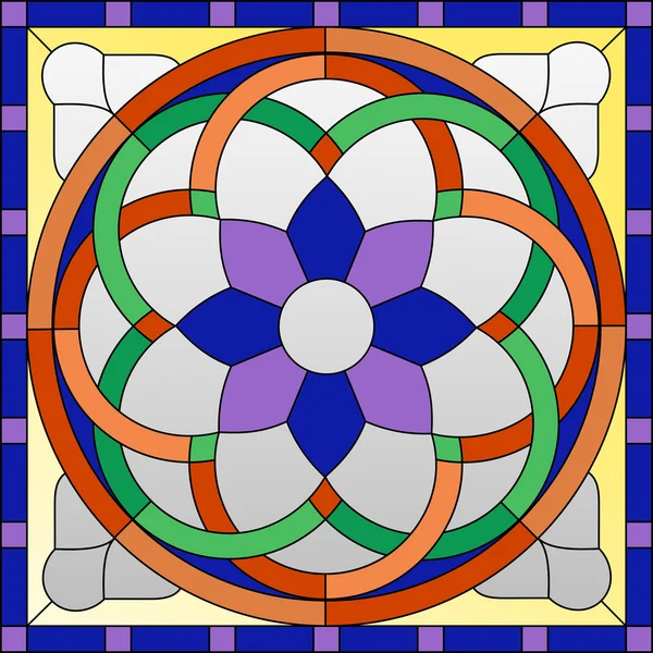 Glasmalerei, gotisches Ornament — Stockvektor