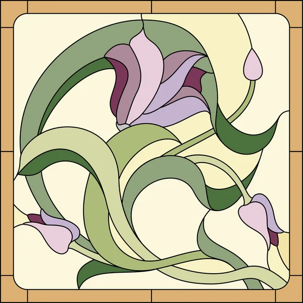Квітковий візерунок вітражі — стоковий вектор