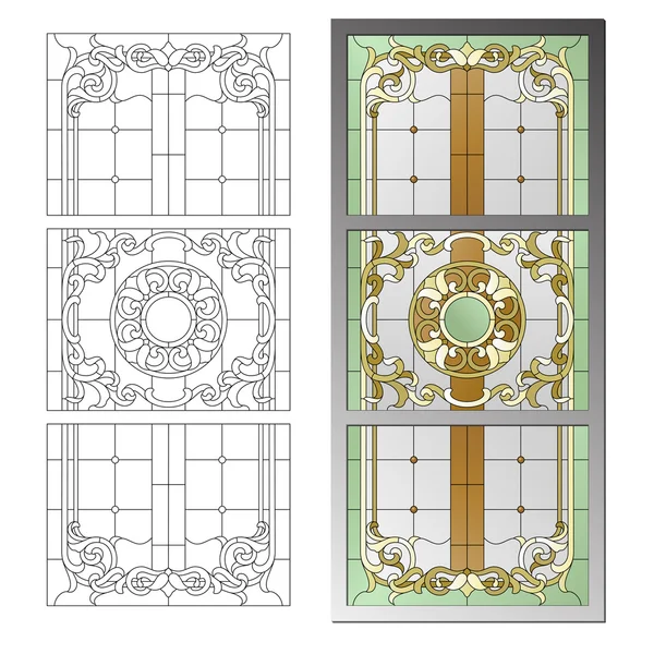 Stained glass pattern — Stock Vector