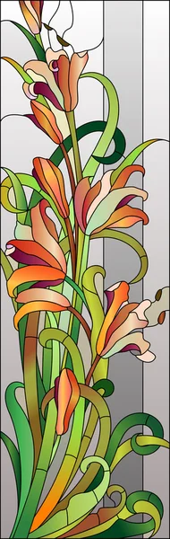 Květinový vzor barevného skla — Stockový vektor