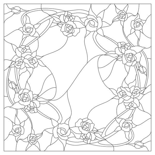 Stained glass pattern — Stock Vector