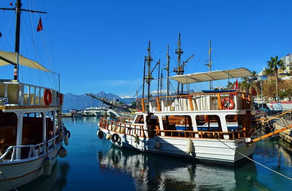 Vista Kaleici Antigo Porto Antalya Turquia — Fotografia de Stock