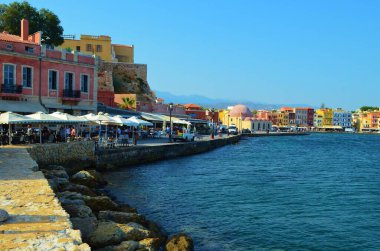 Yunanistan 'ın Girit adasındaki eski Chania kentinin mimarisi