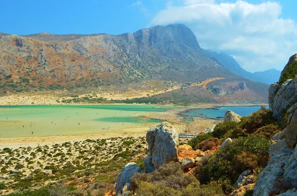Balos Uma Praia Pitoresca Ilha Creta Grécia — Fotografia de Stock