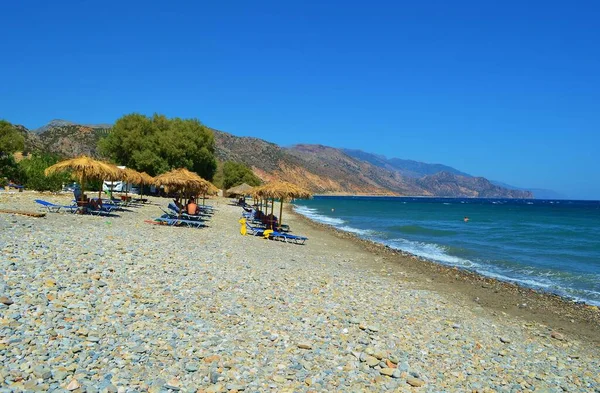Praia Seixos Paleochora Ilha Creta Grécia — Fotografia de Stock