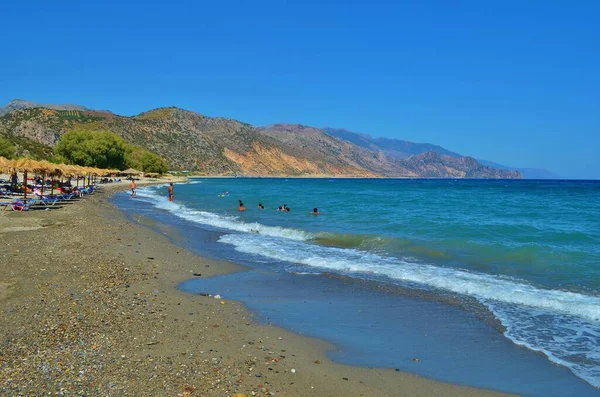 Praia Seixos Paleochora Ilha Creta Grécia — Fotografia de Stock