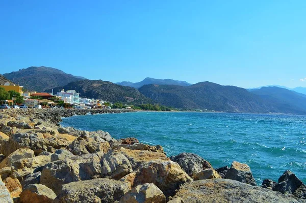 Vista Para Mar Mediterrâneo Costa Sul Creta Grécia — Fotografia de Stock