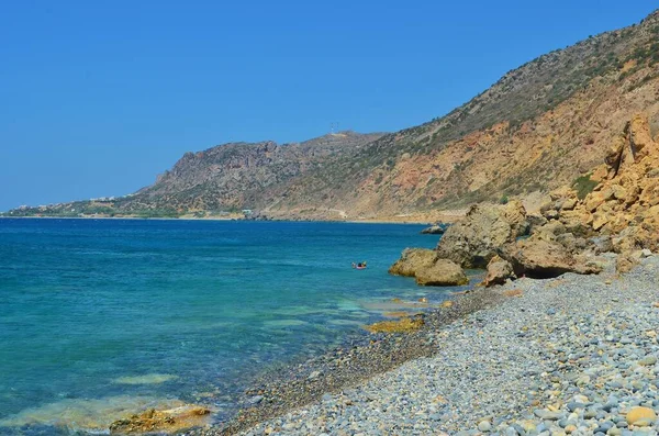 Vista Sul Mar Mediterraneo Costa Meridionale Creta Grecia — Foto Stock