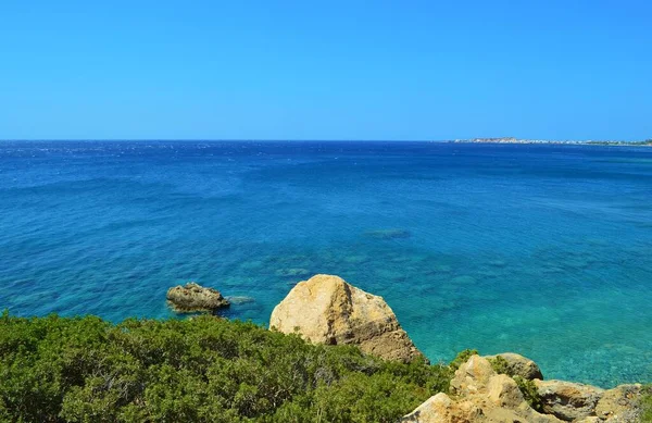 Θέα Προς Μεσόγειο Θάλασσα Νότια Ακτή Της Κρήτης Ελλάδα — Φωτογραφία Αρχείου