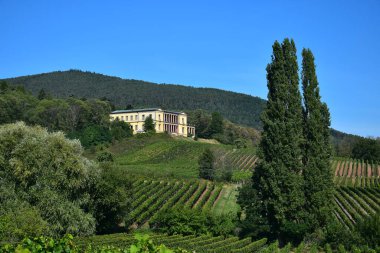 Villa Ludwigshoehe, the former summer residence of Ludwig I of Bavaria, located in Rhineland-Palatinate, Germany. Image taken from public ground. clipart