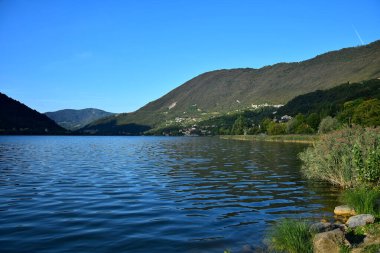 Endine Gölü Ranzanico yakınlarında. Bergamo, Lombardy, İtalya.