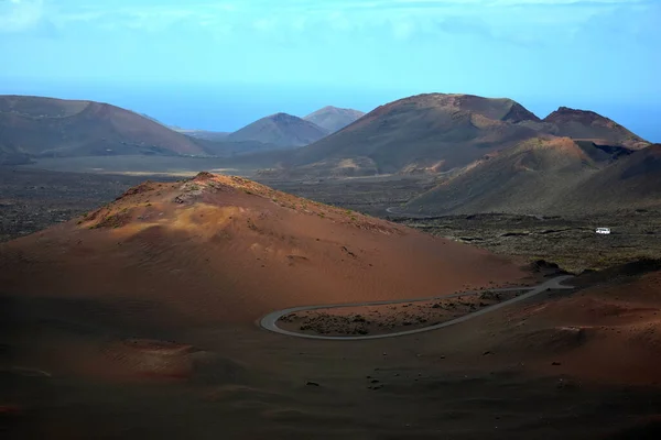 Timanfaya Ulusal Parkı Nın Renkli Volkanik Manzarası Lanzarote Kanarya Adaları — Stok fotoğraf