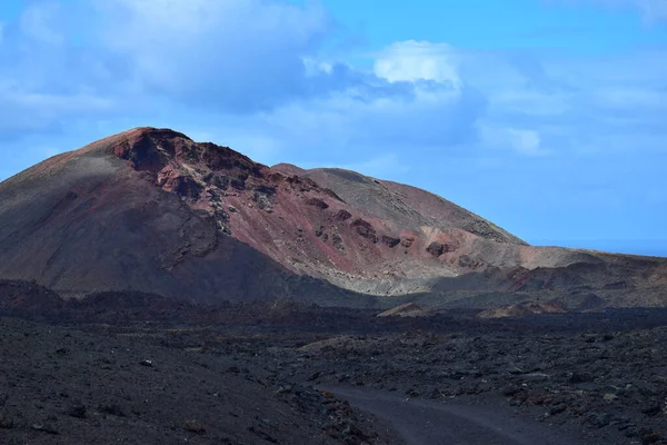 Timanfaya Ulusal Parkı Nın Renkli Volkanik Manzarası Lanzarote Kanarya Adaları — Stok fotoğraf