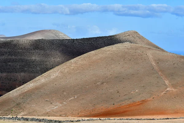 Beautiful Volcanic Landscape Yaiza Femes Lanzarote Canary Islands Spain Blue — Stock Photo, Image