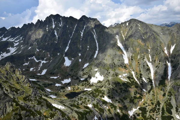 Τοπίο Στα Όρη Τάτρα Βουνά Την Κοιλάδα Mlynicka Dolina Λίμνη — Φωτογραφία Αρχείου