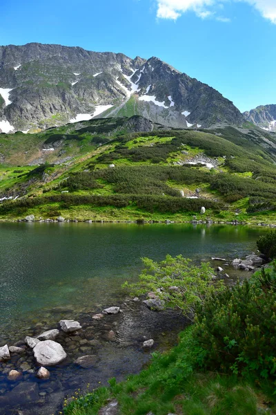 Bellissimo Lago Przedni Staw Negli Alti Tatra Polonia Acqua Limpida — Foto Stock