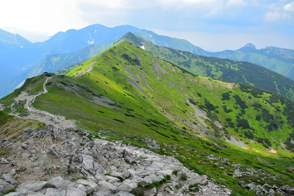 Widok Góry Kasprov Vrch Grzbiet Wzdłuż Granicy Polsko Słowackiej Tatry — Zdjęcie stockowe