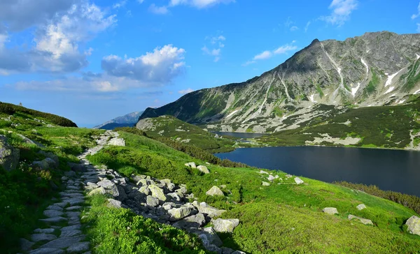 Der Wunderschöne See Wielki Staw Der Hohen Tatra Polen Hintergrund — Stockfoto